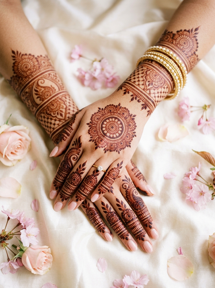 Detailed bridal henna by Zara's Beauty