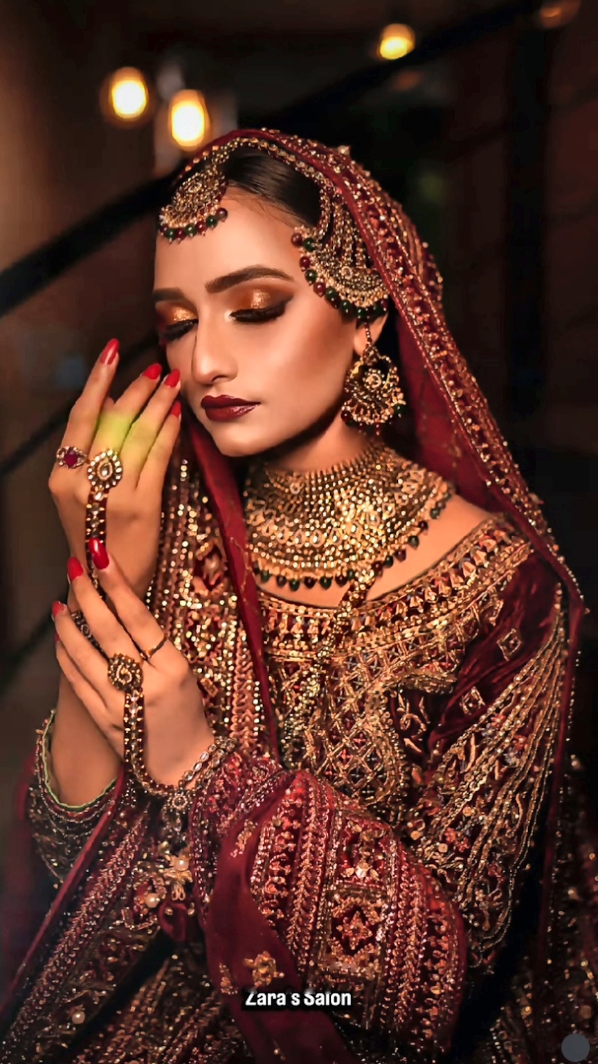 Royal Crimson Bridal Look